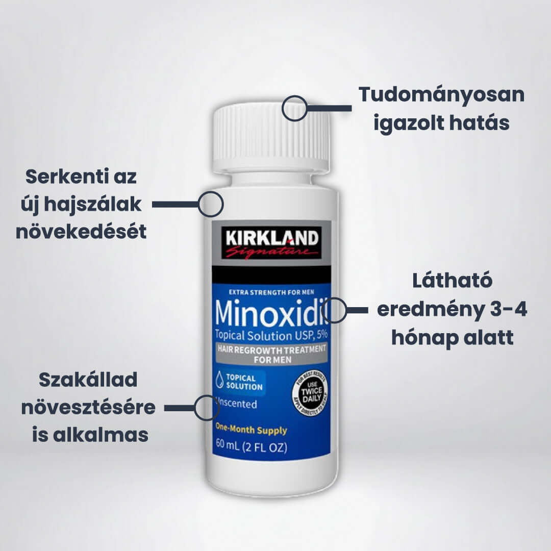 Kirkland Minoxidil 5% hajnövesztő (szakállnövesztő) folyadék