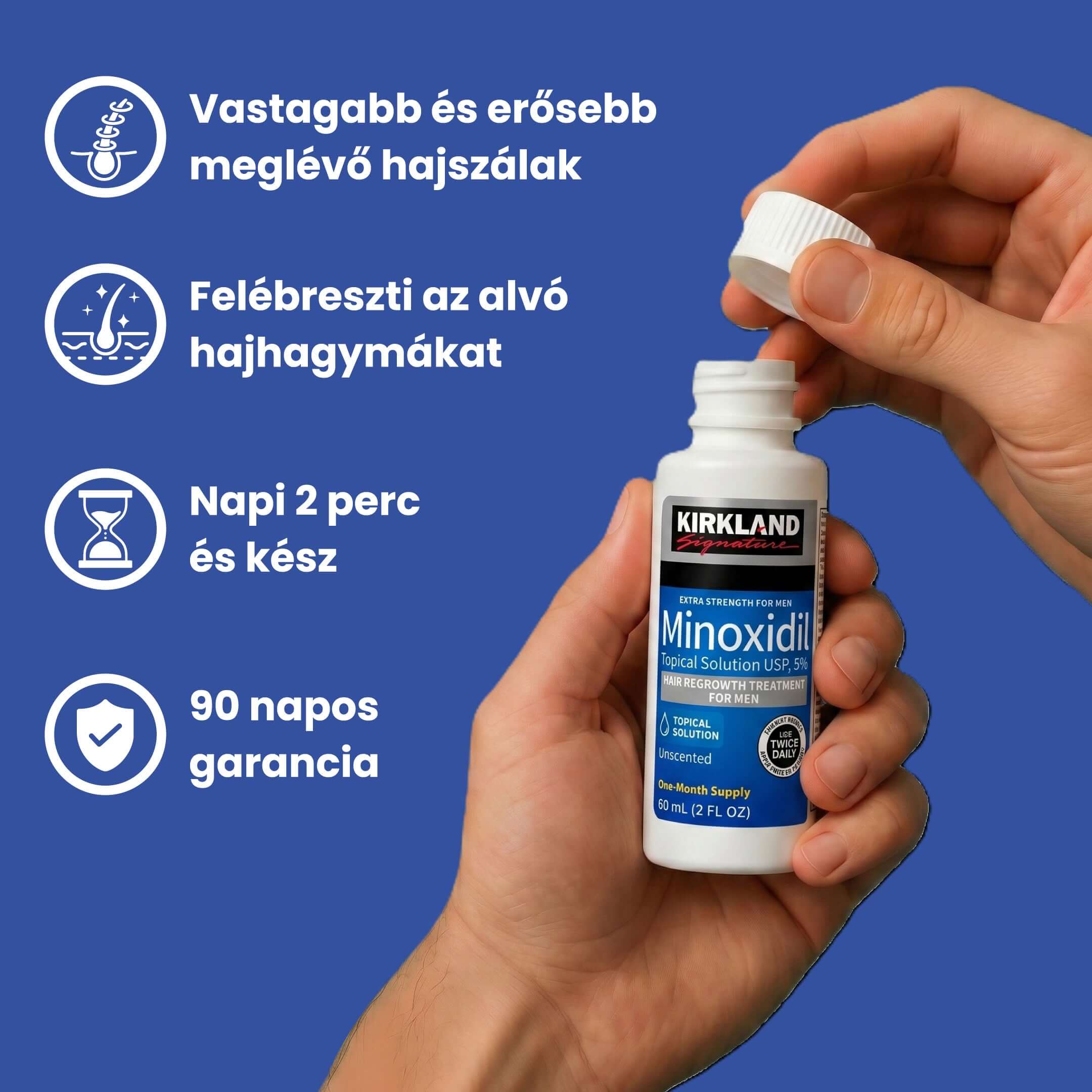 Kirkland Minoxidil 5% hajnövesztő (szakállnövesztő) folyadék